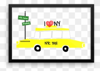 Taxi ' Framed Nursery Art Wall Print Plane Wanderlust - Art Clipart