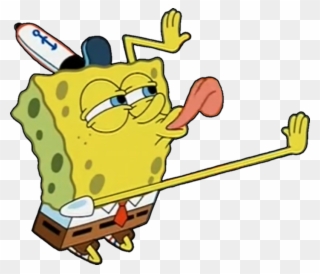 Spongebob Licking Transparent Clipart