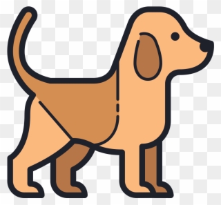 There Is A Side View Of A Dog Shape With A Short Tail - Dog Clipart