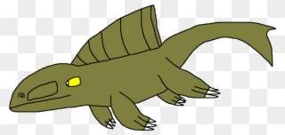 Aquatic Dinosaurs In The Arena - Cartoon Clipart