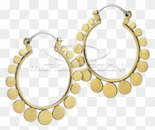 Brass Hoops Earrings With Silver Hook Ear - Earrings Clipart