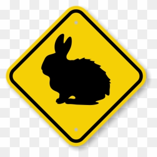 Rabbit Graphic Crossing Sign - Road Sign With Truck Clipart
