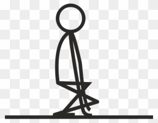 Clipart Stick Figure Squatting - Stick Man Crouching - Png Download