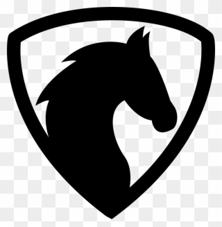 Black Horse Head In A Shield Comments - Black Horse Head Logo Clipart
