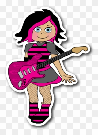 Pink Punk Rock Girl Vinyl Die Cut Sticker Clipart
