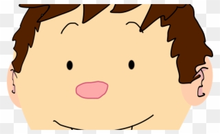 Boy Face Clip Art - Cartoon Boy Brown Hair - Png Download