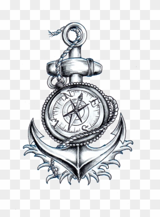 Nautical Anchor And Compass Clipart