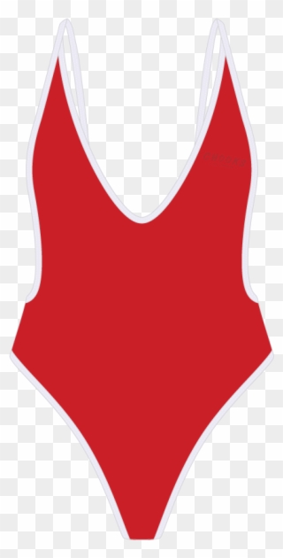 Bay Red Retro One-piece - Zara Red Swimming Costume Clipart