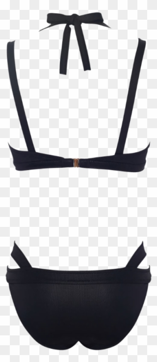 Valimare Laguna Neoprene Black Bikini Top & Bottom - Swimsuit Bottom Clipart