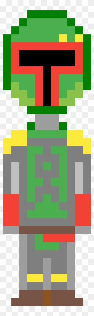 Boba Fett Sprite - Pixel Art Clipart