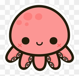 Octopus Cute Tentacles Pink Kawaii Smile Animal Nature - Cute Octopus Clipart