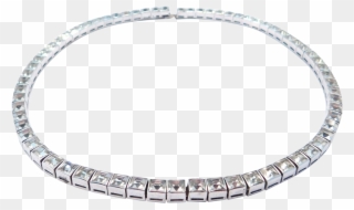 Art Deco Sterling Line Necklace Crystals Choker - Line Necklace Clipart