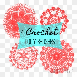 4 Crochet Doily Photoshop Brushes - Paper Rosette Clip Art - Png Download