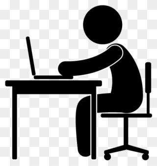 View All Images-1 - Person Sitting At Desk Clipart - Png Download