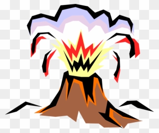Vector Illustration Of Mountain Volcano Blows Its Top - Volcano Clip Art - Png Download