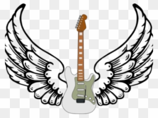 Guitar Clipart Name - Angel Wings Ico - Png Download