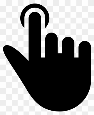 One Finger Click Black Hand Symbol Comments - Click Symbol Clipart