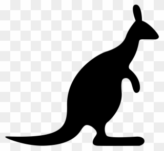 Banner Black And White Stock Kangaroo Vector Icon - Silhouette Of A Kangaroo Clipart