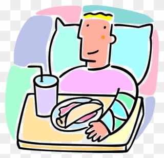 Vector Illustration Of Hospital Patient Sick Boy In Clipart