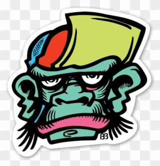 Monkey Cap Sticker - Sticker Clipart