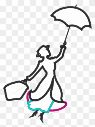 Mary - Mary Poppins Line Drawing Clipart