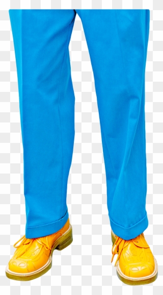 Blue Trousers And Yellow Shoes - Pants With Shoes Png Clipart