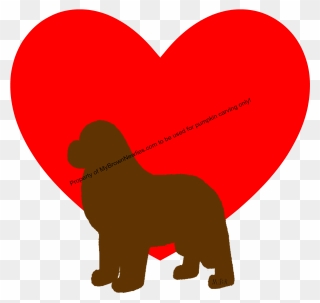 Brown Newfoundland Dog Heart Pattern - Easy Dog Carving Pumpkin Clipart