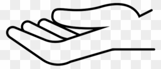 This Icon Represents A Single Hand Reaching Out, Asking - Drawing Clipart
