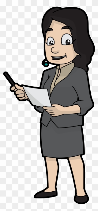 A Pleasant Female Business Speaker Cartoon - Wikimedia Commons Clipart