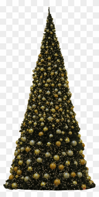 Árbol De Navidad Tres Bolas Doradas - Cute Christmas Tree Png Clipart