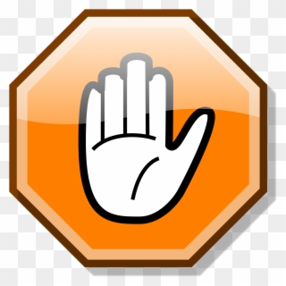 Stop Hand Nuvola Orange - Orange Stop Clipart