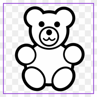Inspiring For U Baby Toys Clipart Black And White Clip - Black And White Teddy Bear Cartoon - Png Download