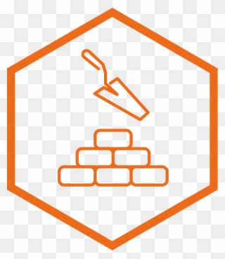Build Icon With Bricks And Trowel - Brick Clipart