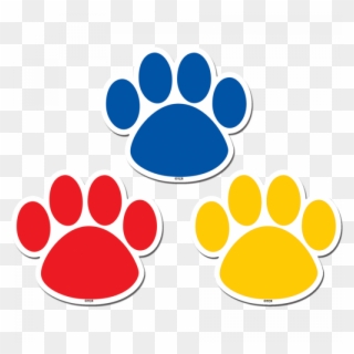 Colorful Paw Prints Clipart