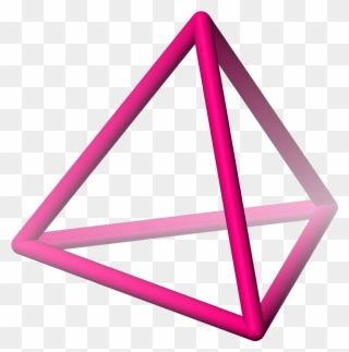 Triangular Clipart Triangular Clipart Pink Triangle - Tetrahedron Shape In 3d - Png Download