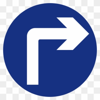 Open - Right Turn Ahead Sign Clipart