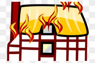 Burning House Cartoon Clipart Cartoon Building Clip - Building On Fire Cartoon - Png Download