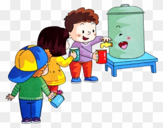 Clip Library Download Fila Cartoon Child Children Line - Children Drinking Water Clipart - Png Download