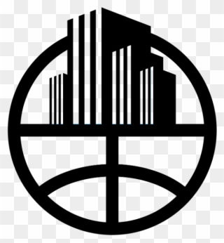 Basketball City Logo B&w1 - 4 大 元素 シンボル Clipart