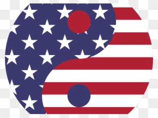 Illusion Clipart American Flag - American Yin Yang - Png Download