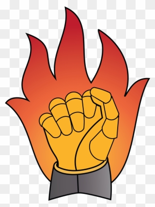 A Gauntlet Or, Enflamed Gules Clipart