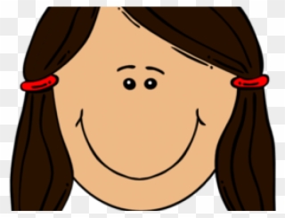 Girl Clipart Brown Hair - Boys And Girls Face - Png Download