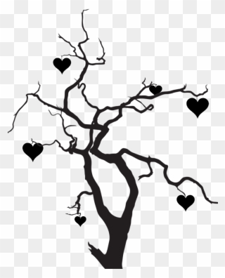Clipart Heart Tree - Black And White Tree Png Transparent Png