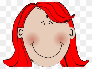 Red Hair Clipart Auburn Hair - Clip Art Woman Face - Png Download
