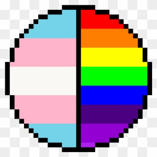 Trans / Gay Pride Colors - 8 Bit Yin Yang Clipart