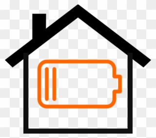 House With Battery - Battery Power Storage Icon Clipart