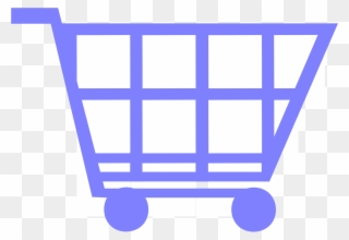 Blue Cart Shopping - Desenho De Carrinho De Supermercado Azul Clipart
