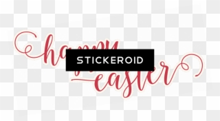 Happy Easter Text - Calligraphy Clipart