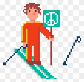 Pacifist Biathlonist Motion Illustration - Illustration Clipart