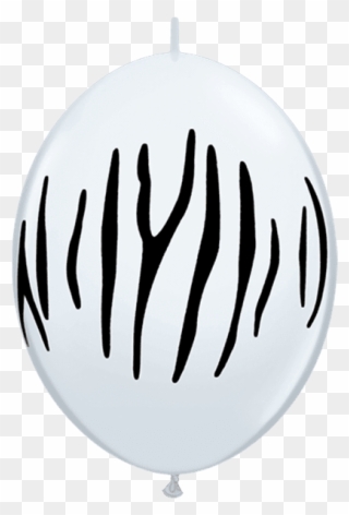 Zoom - 12" Quick Link White Zebra Stripes Latex Balloons X Clipart